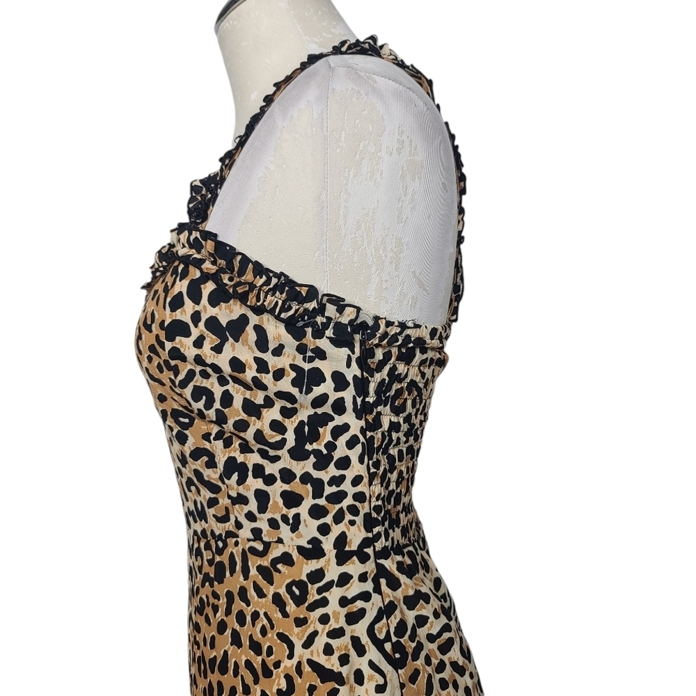 NWT Faithfull The Brand Noemie Rayon Crepe Animal Print Midi Sleeveless Dress S - Picture 3 of 10